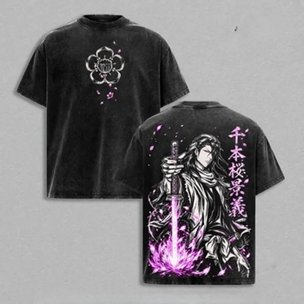 Summer Clothing Vintage - Kuchiki Byakuya BLEACH T-shirt Anime Vintage