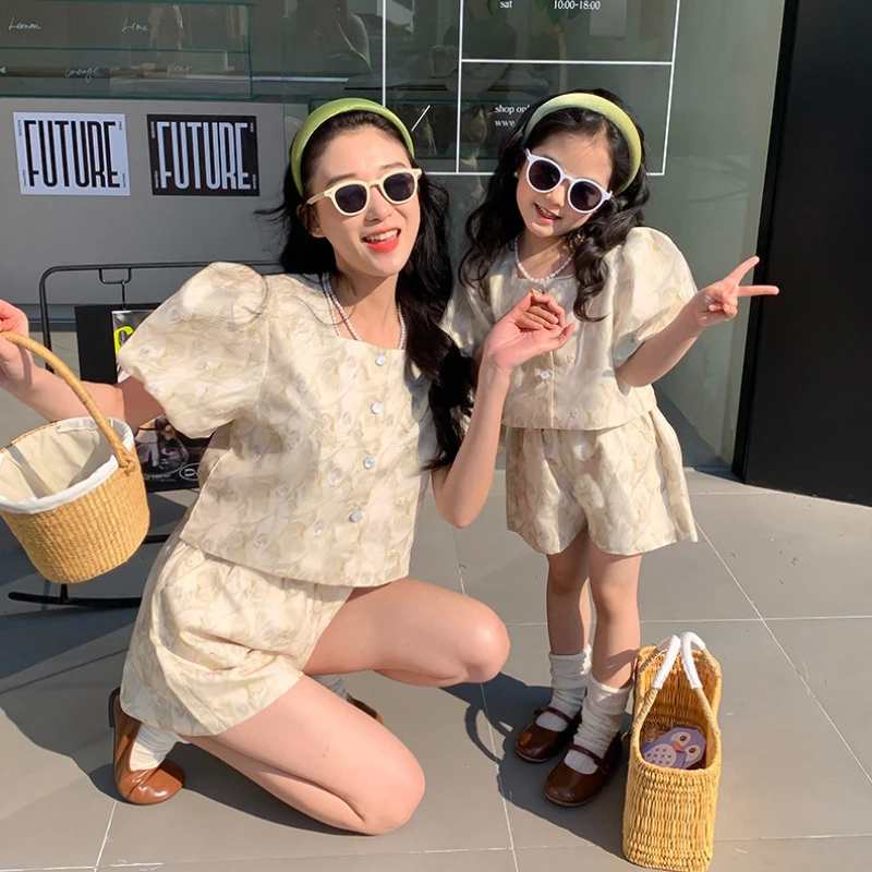 Summer Clothing For Babies - Mom and Daughter Equal Sets Clothes