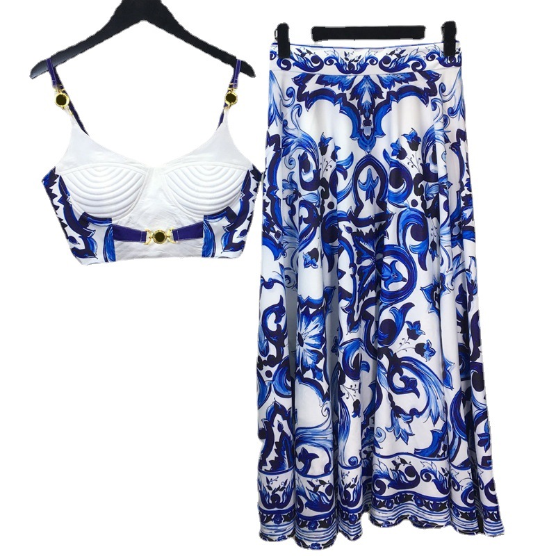 Summer Clothing Accessories - Summer Bohemain Blue And White Porcelain