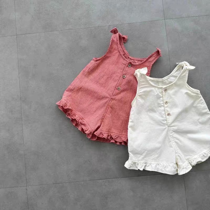 Summer Clothing For Babies - HY2831 Girls Summer Romper with Bib