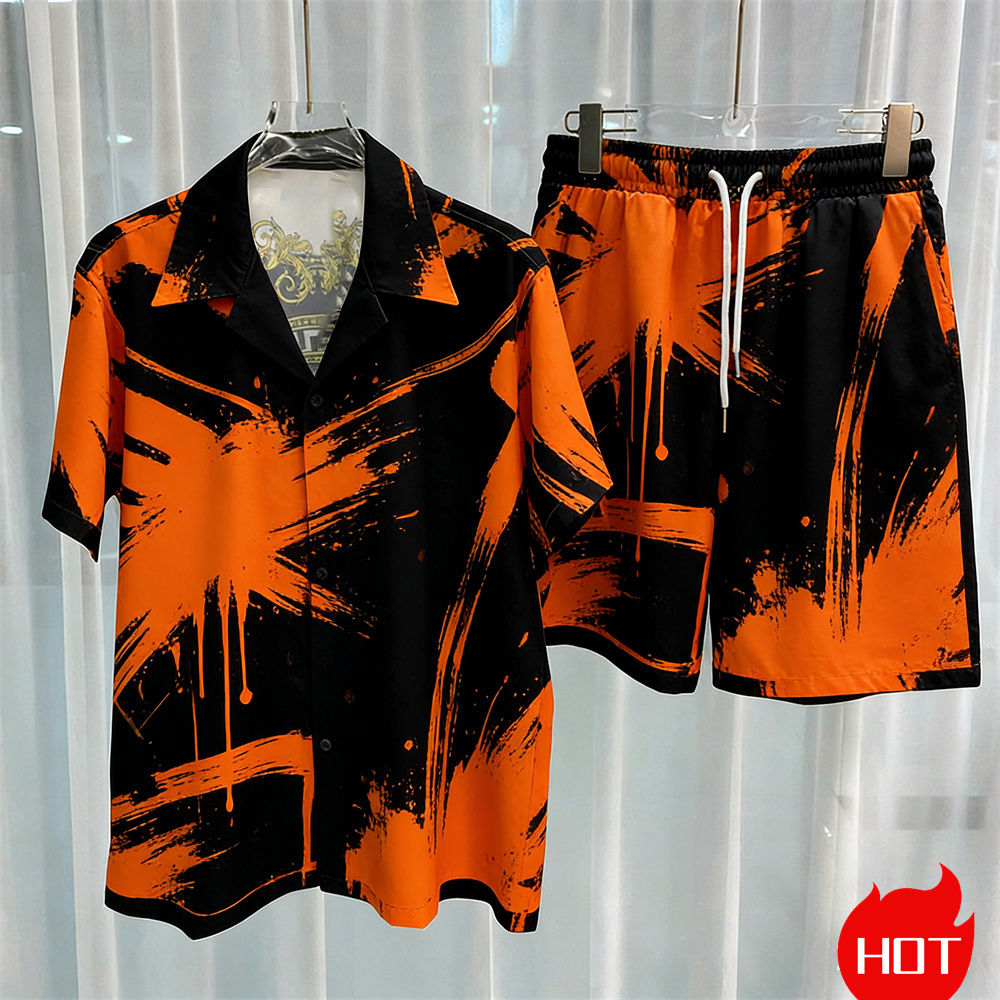 Digital printed men's set fash - đánh giá và giá Summer Clothing Line