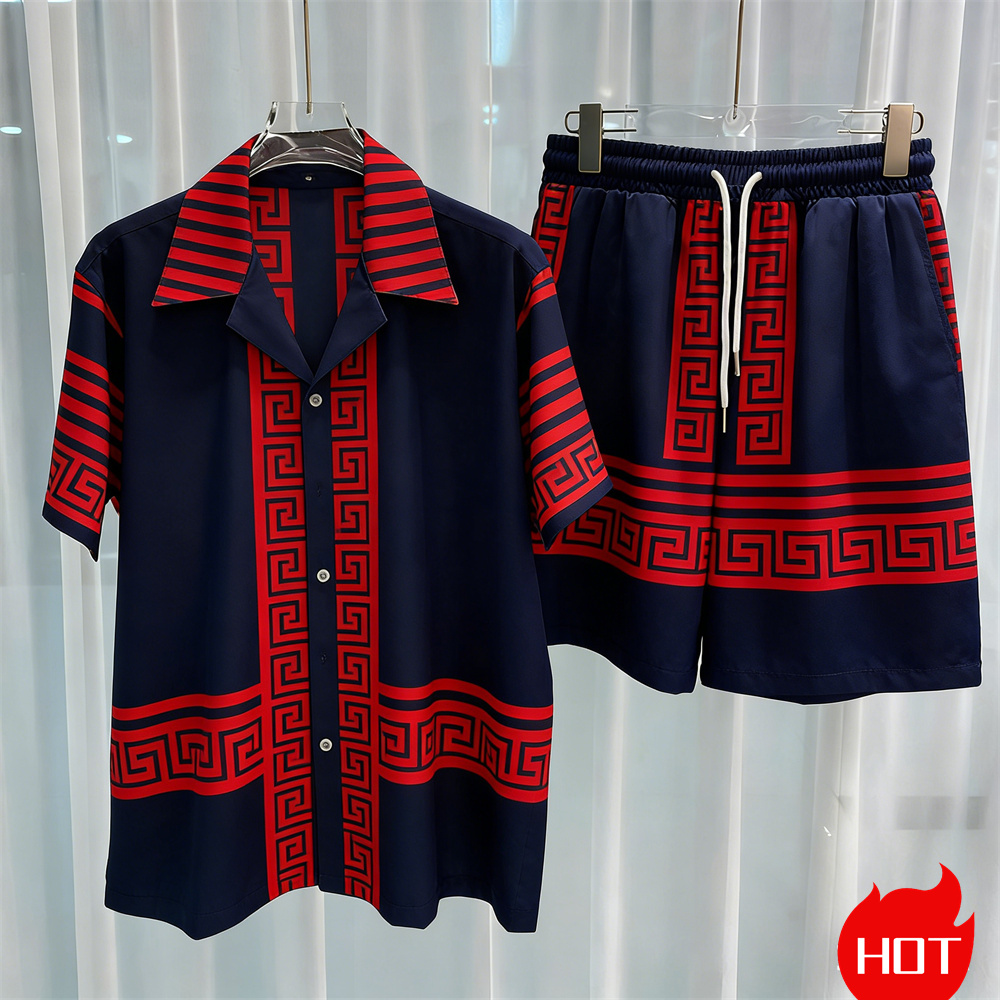Digital printed men's set fash - đánh giá và giá Summer Clothing Line