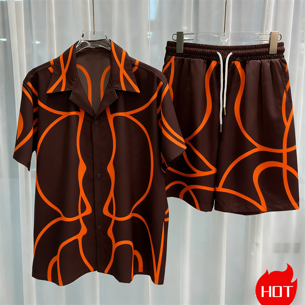 Digital printed men's set fash - đánh giá và giá Summer Clothing Line