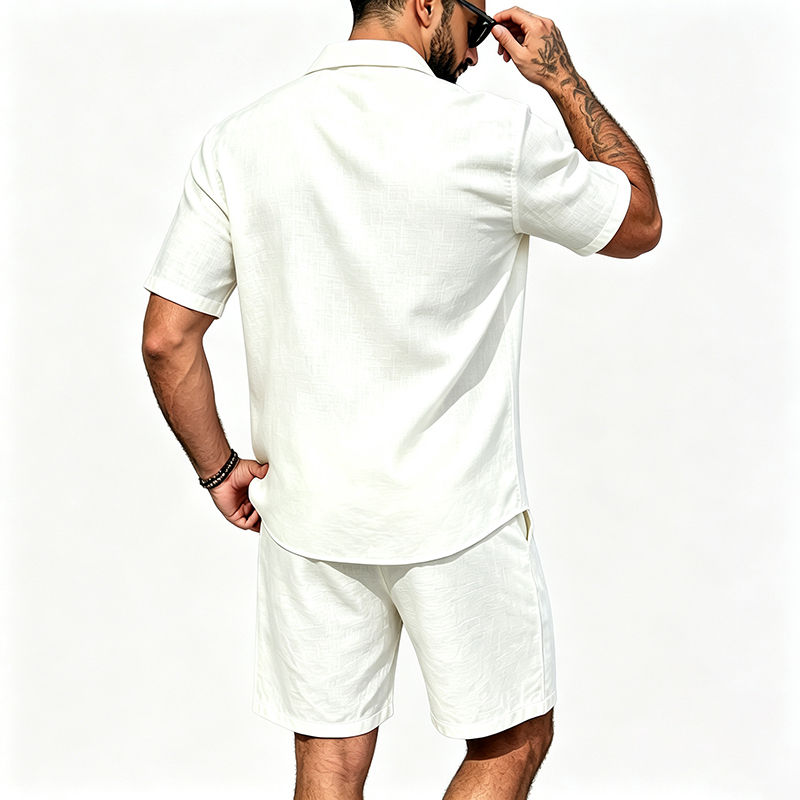 Men Linen Two Piece Outfit Sho - đánh giá và giá Summer Clothing Line