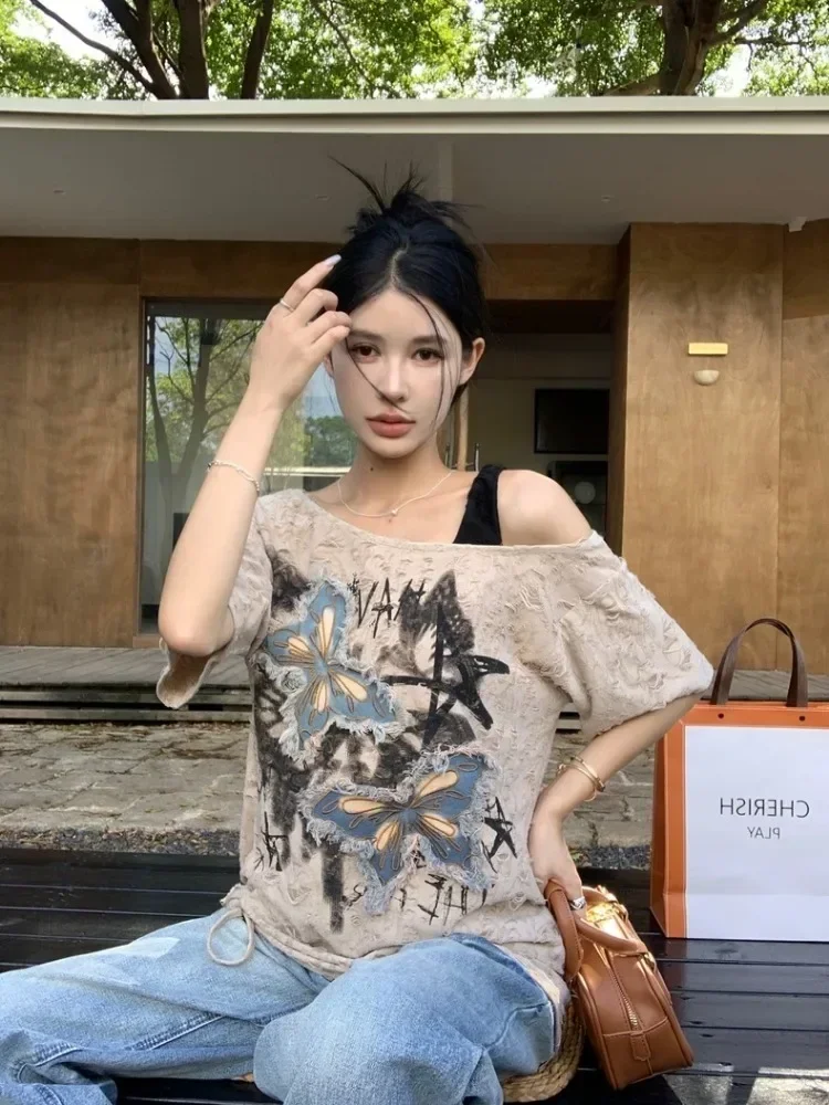 HOUZHOU Vintage Graphic T-shir - đánh giá và giá Summer Grunge Clothing