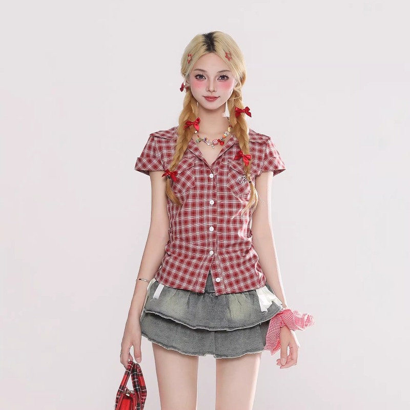 Harajuku Vintage Gothic Plaid  - đánh giá và giá Summer Grunge Clothing