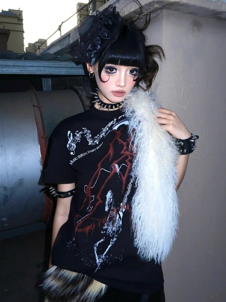 Y2k Subculture Aesthetic Black - đánh giá và giá Summer Grunge Clothing