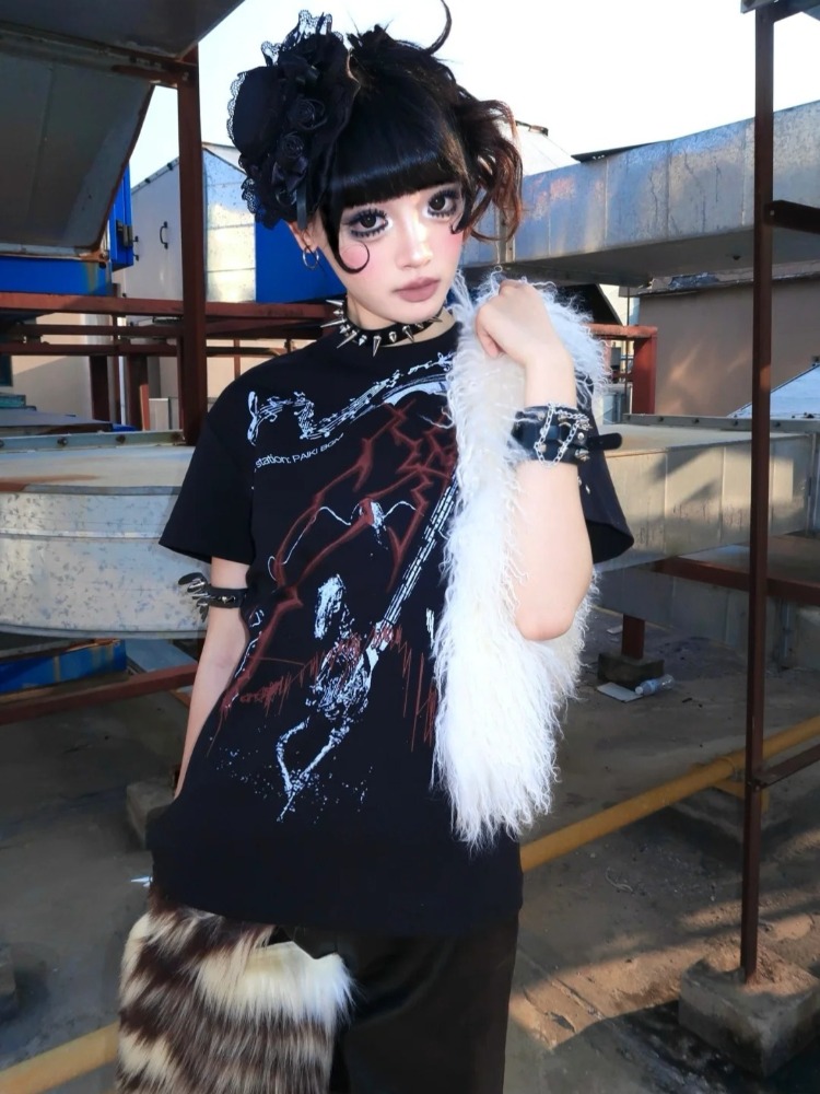 Y2k Subculture Aesthetic Black - đánh giá và giá Summer Grunge Clothing