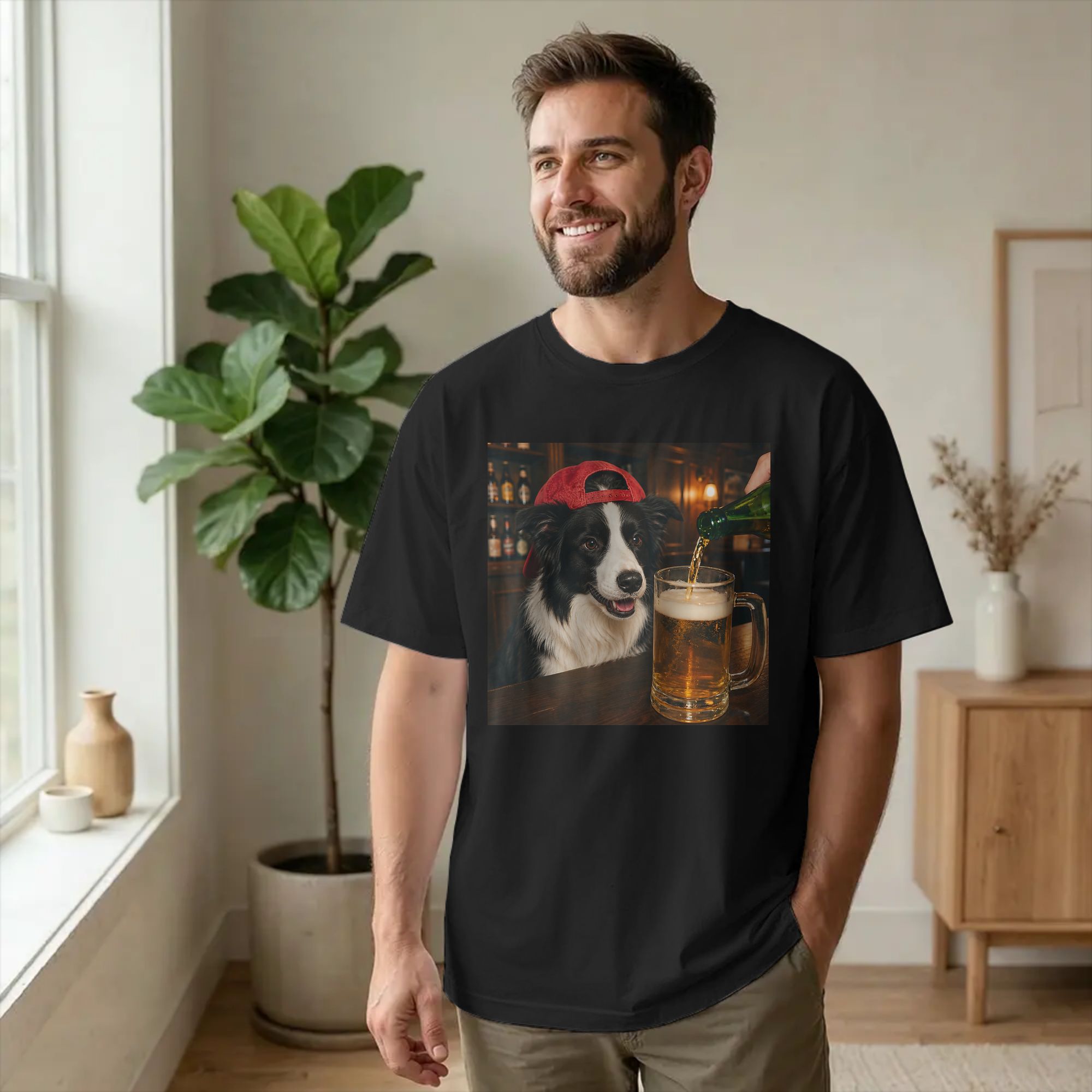 Men Border Collie Drinking Bee - đánh giá và giá Summer Clothing Ideas Men