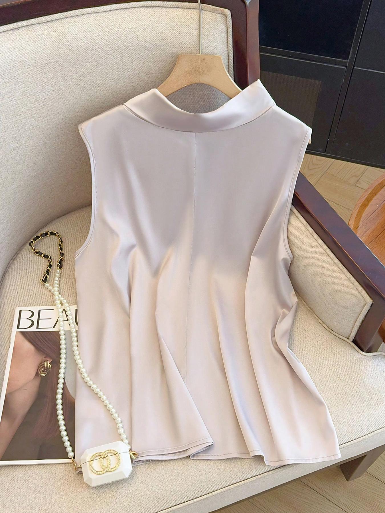 【Plus Size】 Solid Color Tie Fr - đánh giá và giá Summer Clothing Wear