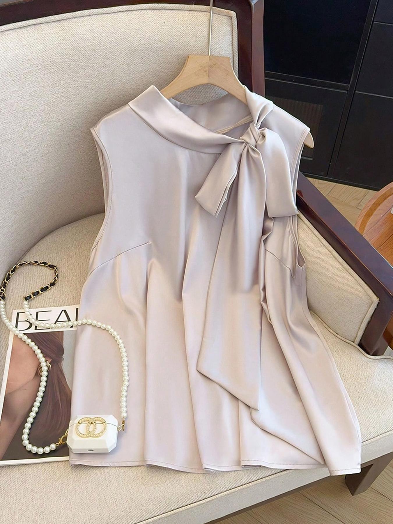 【Plus Size】 Solid Color Tie Fr - đánh giá và giá Summer Clothing Wear