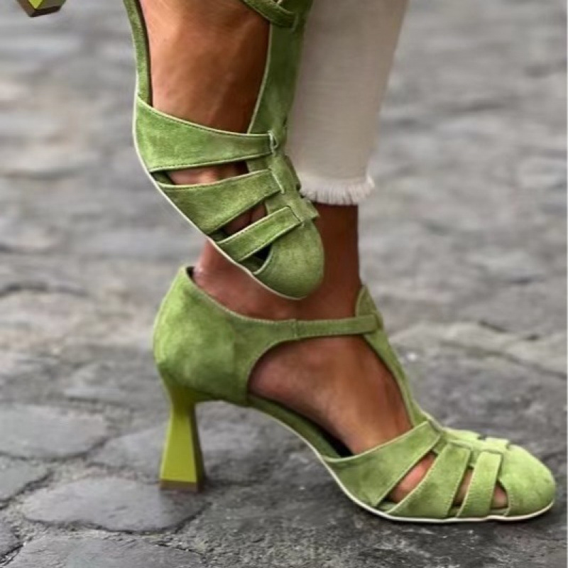 Women's Green Suede Kitten Hee - đánh giá và giá Summer Clothing Items