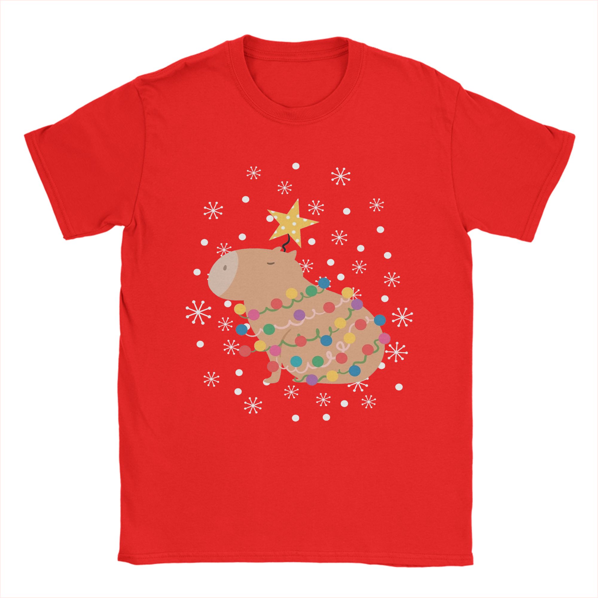 Capybara Christmas Tree  T Shi - đánh giá và giá Summer Clothing Ideas Men