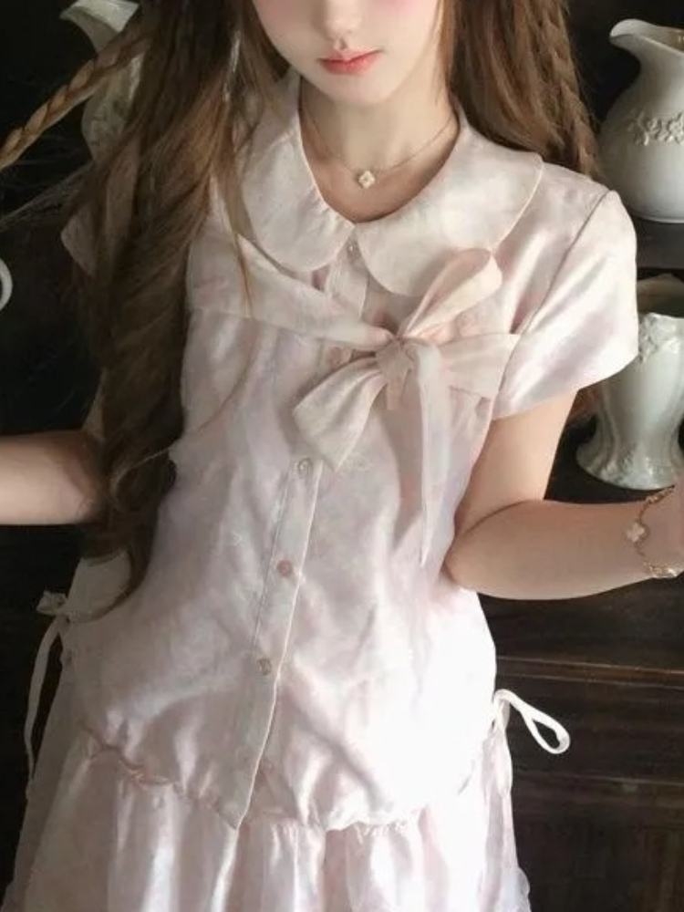 Japanese Vintage Sweet Bow Pet - đánh giá và giá Summer Clothing Model